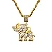 Produktbild jajafook Herren Frauen vergoldet 18 K Gold Diamant Hip Hop Elefant Anhänger Halskette