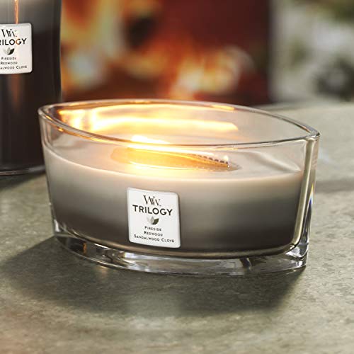 Woodwick Ellipse Trilogy Scented Candle with Crackling Wick, Warm Woods