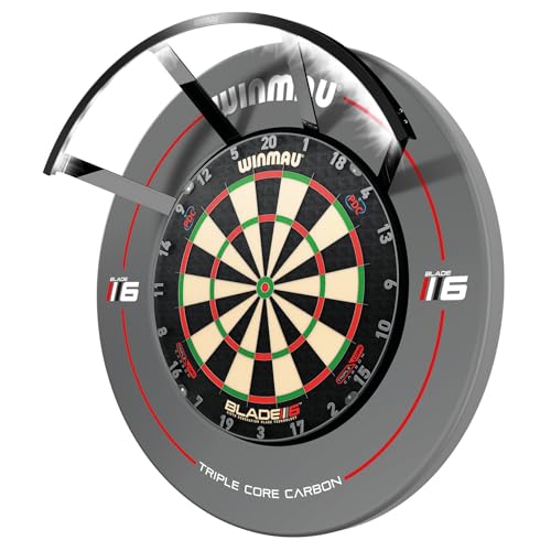 WINMAU Polaris Luce per bersaglio - Design nero elegante - Luce per bersaglio per freccette da 120 gradi con attacco magnetico - Compatibile con tutti i bersagli Winmau