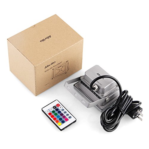 Albrillo LED 10W RGB Fluter mit 16 Farben inkl. Fernbedienung & Stecker, IP65 - 7