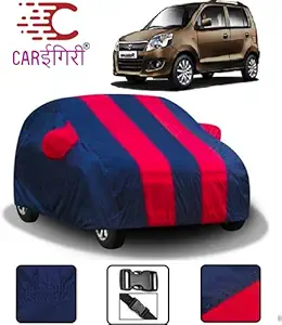 Carigiri Red and Navy Blue Car Body Cover for Maruti Suzuki Wagon R(Triple Stitched,Mirror Pocket)(Models-2010, 2011, 2012, 2013, 2014, 2015, 2016, 2017, 2018)