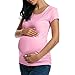 Produktbild friendGG Damen Kurzarm Bluse Frauen kurze Ärmel,Schwangere Frau Still-Top,Damen Oberteile Elegant,T-Shirts Damen Sommer Shirt Casual Kurzarm Tunikashirts Sweatshirt,Damen Pullover