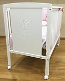  Cuna para bebé, modelo Oso Dormilón + Colchón Viscoelástica + edredón y chichonera Rosa (caja musical de regalo)