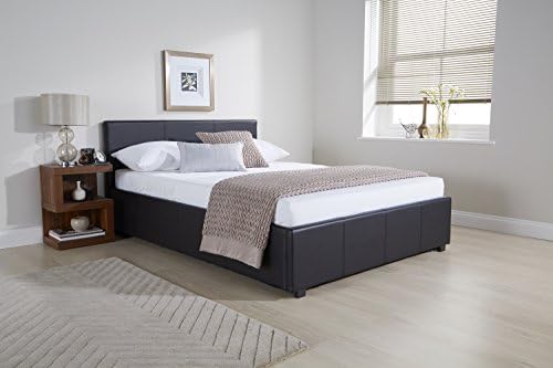 Caspian Side Lift Ottoman Storage Bed - 3ft, 4ft, 4ft6, 5ft - Black, Brown, White - Various Mattress Options Available (3ft Single - Tufted Bonnel Sprung Mattress, Brown)