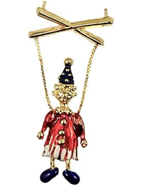 Golden Zirkus Clowns Brosche, Vergoldet)