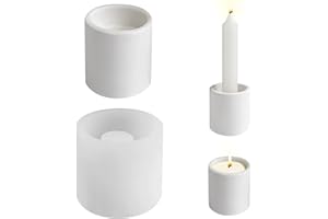 ‎FZQBEY Silikon Gießform Kerzenhalter, für Teelichter und Stabkerzen, Silikonform Kerzenhalter, Gießform Kerzenhalter, Zylinder Kerzenständer Form Kerzenleuchter Silikon für Teelichthalter (02)