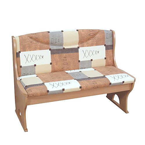 Preisvergleich Produktbild Pharao24 Truhenbank in Braun Beige Gemustert Buche