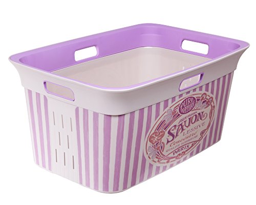 Wäschetruhe Wäschekorb Wäschepuff mit Belüftung Moda Savon 45 Liter mit 4 Griffen Wäschesammler - 3