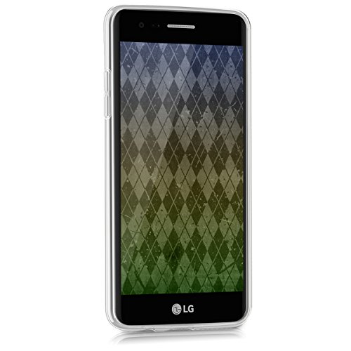 kwmobile Funda para LG K8  2017  - Carcasa de  TPU  para m  vil con dise  o de Mosaico Triangular en Azul Oscuro petr  leo Beige