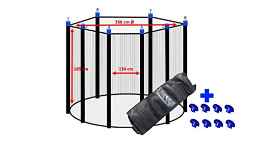 Trampolin Sicherheitsnetz 366 cm Ø für 8 Stangen Ersatznetz Fangnetz