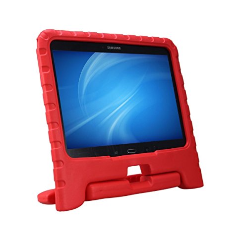 NEWSTYLE La caída de la vivienda de Eva a prueba de golpes para niños diseño de Convertible función atril para Samsung Galaxy Tab 4 10.1 SM-T530 SM-T531 SM-T535(rojo)