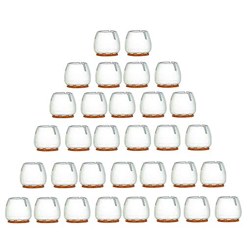 Vordas 32 Pièces Silicone Chaise Casquettes Pieds Anti-Scratches Feet Pads pour 25-29MM Rond de Jambes