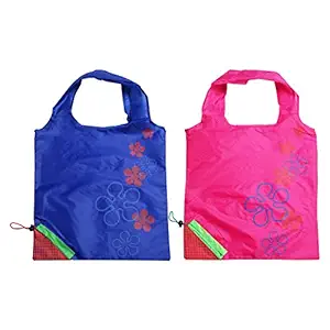 Creative Deals Polyester Levitas Strawberry Foldable Shopping Eco Tote Bags (2 Assorted Colour)