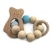 Produktbild Coskiss Häkeln Perlen Zahnen Ring Set Unbehandelten Buche Teether mit Bio Holz Adler Spielzeug Holz Armband Baby Mama Kinder Hölzerne Teether Armreif (Adler)