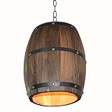 IJeilo Creative Rétro Distinctive Bois Tonneau À Vin Suspendus Plafond Pendentif Décoration Lampe Éclairage Bar Restaurant Café Lumière,Peu Importe la Fin est Parfaite ou Pas (Taille : 2)