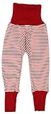 wollfleece hose 80 Made in Baden-Württemberg Cosilana Baby Hose lang mit Bund, Größe 50/56, Farbe Rot geringelt, 70 % Merinoschurwolle, 30 % Seide