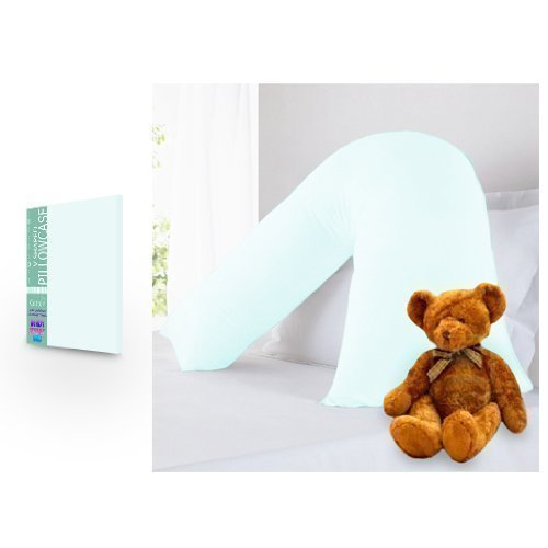 Childrens Pure 100% Cotton V Shaped Light Blue Pillowcase