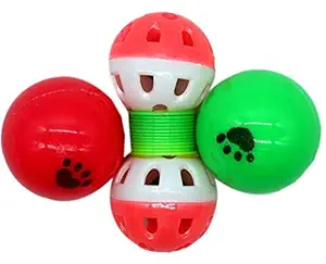 ROYALE CAT Pet Cat Crazy Ball Interactive Toys Kitten Plastic Bell Ball Funny Playing Toy (Color May Vary)