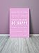 Feel Good Art Thick A4 Nursery Box Canvas Be Happy (12 x 8 x 1.5-inch, Soft Pink)