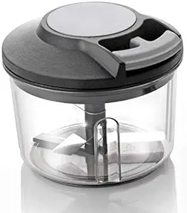 JMN SQUARE Plastic Vegetable & Fruit Chopper with Pull Cord Technology and 3 Stainless Steel Blades | Eco Friendly Design for Healthy Salads