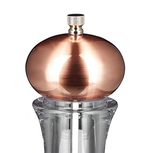 5 teiliges Pfeffermühlen Set, manuell, 2 große und 2 kleine Gewürzmühlen, mit Halter, Salzmühle mit Keramikmahlwerk, nachfüllbar, kupfer - 6