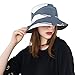 Produktbild Böser Hai Meerozean Unterwasser Tier neuer Sommer Unisexbaumwollmode Fischen Sun Eimer Hüte für Kind Teenager Frauen und Männer mit besonders anpassender Top Packable Fischer Kappe für im Freienreise