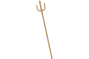 TANGANAN King Neptune Trident, Gold Tridents Costume Halloween Adult King Trident Devil Trident Costume with Crown for Adults Dress Cosplay Costume (Trident)
