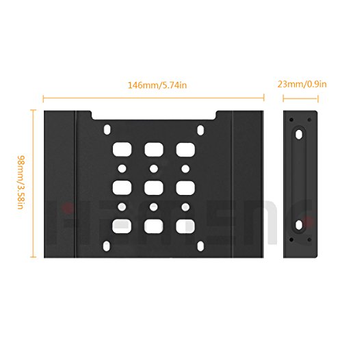 PHEMENG 5,25″ Einbaurahmen für 2,5″ / 3,5″ Festplatten SSD SATA Halterng Interner Festplattenadapter für Desktop-PC Computer CD-/DVD-ROM mit SATA 3 Datenkabel und Stromadapter - 7