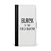 Produktbild licaso S9 Plus Faltbare Kunstleder Hülle in Schwarz mit Black is The New Black Klappbare Leder Handy Hülle mit Magnetverschluss - 2in1 Smartphone Flip Case & Brieftasche Portemonnaie Zubehör