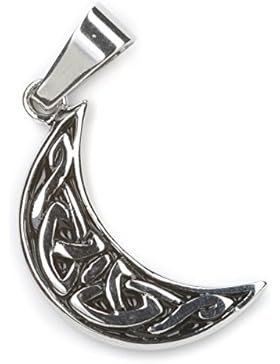 keltischer Mond Edelstahl Anhänger Schmuck , Länge: 4cm, Kettenanhänger keltisch