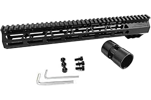 FIRECLUB 7.24" 9.21" 10" 12" 13.5" 15.07" 17" Inch AR15 Free Float for Mlok Compatible Handguard for Hunting Trail Tactical Rifle Scope Mount w Steel Nut