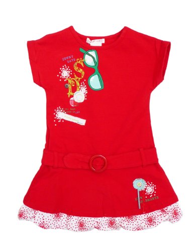 Deux Par Deux Ballonkleid '100 Charmante'%Jersey -  Red - 4 Years