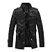 Produktbild Herren Lederjacke Leichte Basic Jacke aus weichem Schafs-Leder Super modische Lederjacke mit tollem schwarzem Vintage Look Trendmodell vom Lifestylelabel LANSKIRT