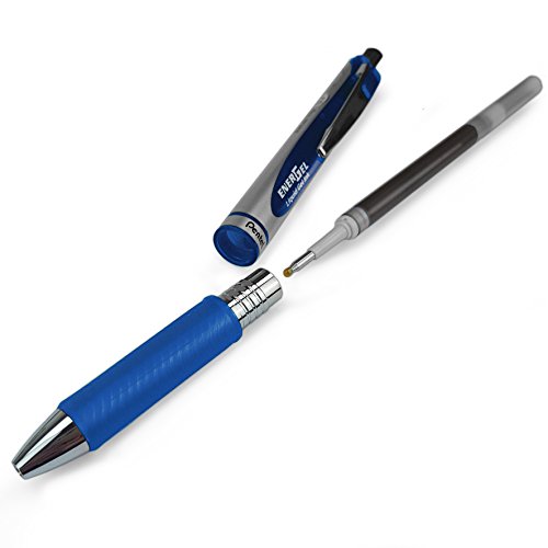Box von 12 x Pentel LR7 Energel 0.7 mm Refill Metall Spitze – Passt EnerGel XM, BL77/Gelstift BL57/BL37, blau Tinte - 3