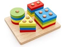 العاب تجميع وفرز خشبية باشكال تعليمية لتمييز الالوان للاطفال الصغار لتطوير مهاراتهم