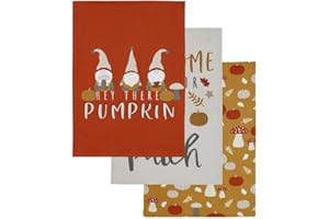 BOOYAH.UK Hey There Pumpkin Gnome Kitchen Essential Oven Gloves Tea Towel Set 100% Cotton George (Tea Towel)