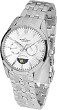 Jacques Lemans Herren-Armbanduhr XL Liverpool Moonphase Analog Quarz Edelstahl 1-1804E