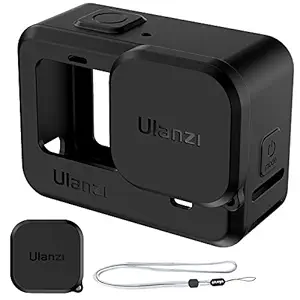 Yantralay ULANZI G9-1 Protective Silicone Cover Housing Case with Lanyard & Lens Cap Compatible for Hero 9 Black Action Camera Accessories