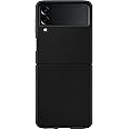 Samsung Galaxy Z Flip 3 Phone Case, Leather Protective Cover, Shockproof Smartphone Protector (Black)