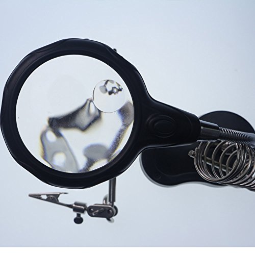 EMOTREE 3,5/12 Fach Dritte Hand Vergrößerung LED Lupe mit Halter Klemmen Platinenhalter Löthilfe Arbeitsplatz Tischlupe - 8