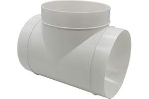 Kair Round Equal T-Piece 150mm - 6 inch Plastic Ducting Tee Junction Connector