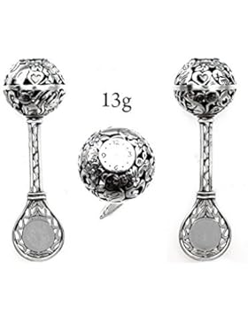 Babyrassel Patengeschenk Geburt Taufe 925 Sterling Silber Glocke Kinder Klapper