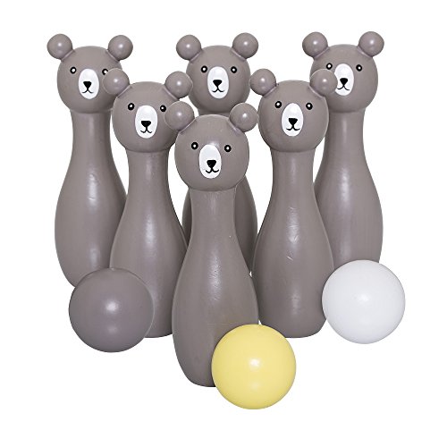 Preisvergleich Produktbild Bloomingville Spielzeug Bowling 9-teilig, grau