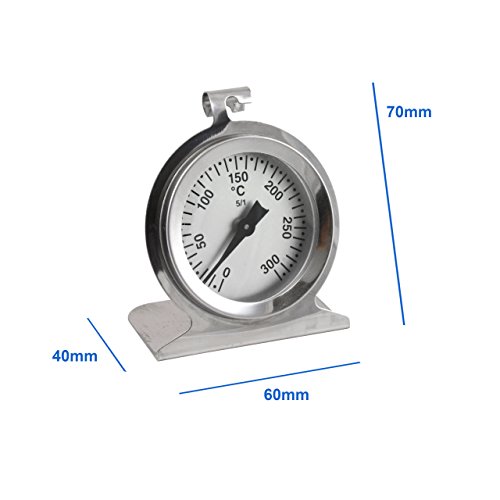 Set Einstich ( Fleisch ) und Backofen Bimetall / Edelstahl Thermometer Analog . Backofenthermometer bis 300 °C . Einstichthermometer 115 °C - 4
