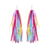 VORCOOL One Pair of Kids Bicycle Tassel Ribbo Bike Handlebar Streamers Baby Carrier Accessories (Yellow)