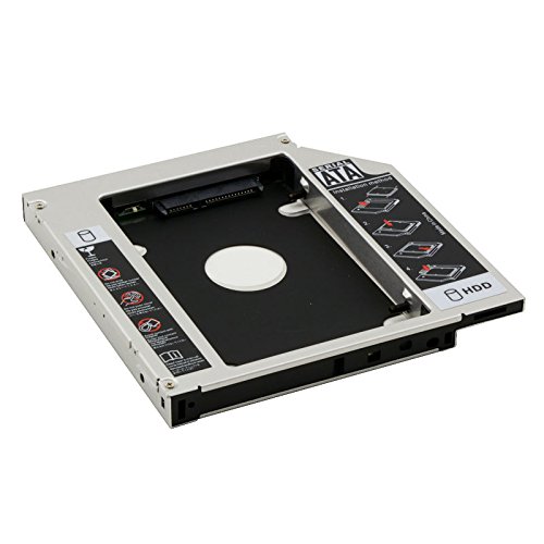 GUOM 9,5mm SATA HDD SSD Hard Drive Caddy SATA Laufwerkschacht SSD Einschub Festplattenrahmen mit SATA Interface für zweite Festplatte HDD oder SSD HP ASUS Acer Dell Lenovo Laptops - 2