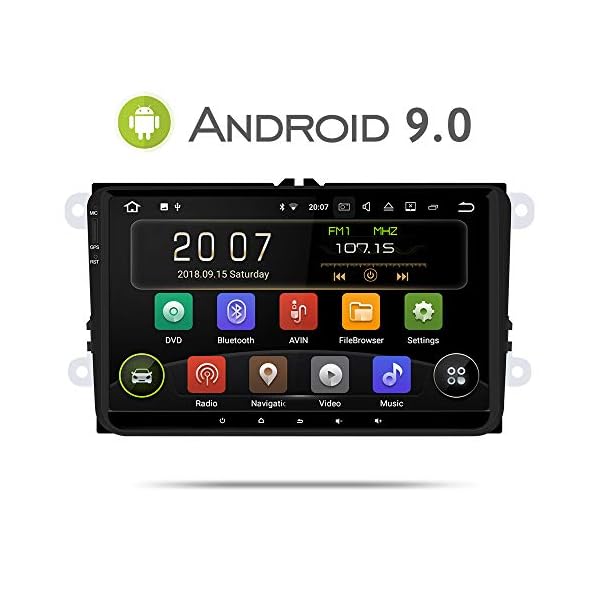 Aumume Android 9.0 autoradio für VW Golf Passat Polo Tiguan Jetta Skoda Fabia Yeti Seat met Navi 9 inch Scherm Unterstützt  Mirrorlink Autoplay Bluetooth DAB+