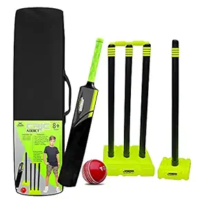 Jaspo CRIC Addict Plastic Cricket Bat Set Combo with Soft Cricket Ball for Kids