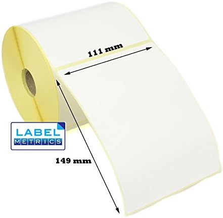 Label Metrics - 111mm x 149mm White Direct Thermal Printer Labels for Zebra, Citizen, Sato, Datamax, Toshiba + Many More. (2 Rolls)