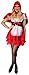 Produktbild KARNEVALS-GIGANT Rotkäppchen Kostüm rot-schwarz-weiß für Damen | Größe 36/38 | 2-teiliges Märchen Kostüm Kleid | Red Riding Hood Faschingskostüm für Frauen
